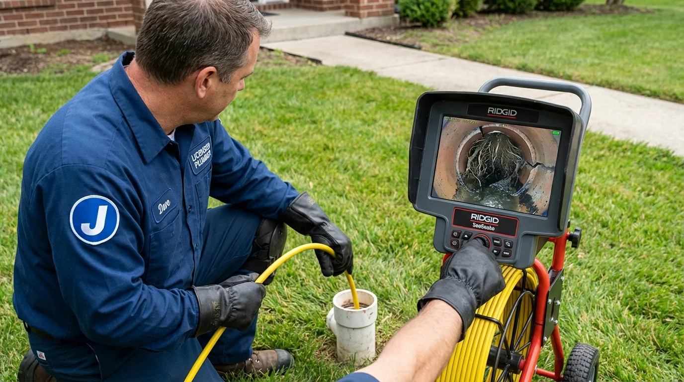 Sewer camera inspection being performed by Johns Plumbing LLC in Sag Harbor