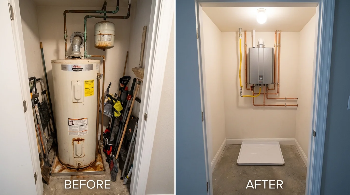 Tank water heater versus wall-mounted tankless unit comparison for Sag Harbor, NY homeowners