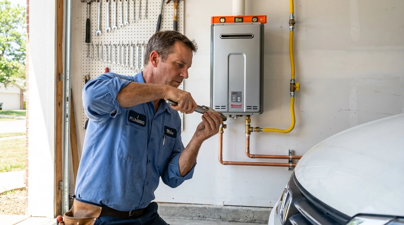 Tankless water heater installation by a Johns Plumbing LLC plumber in Sag Harbor